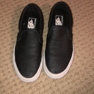 Leather slip on vans.